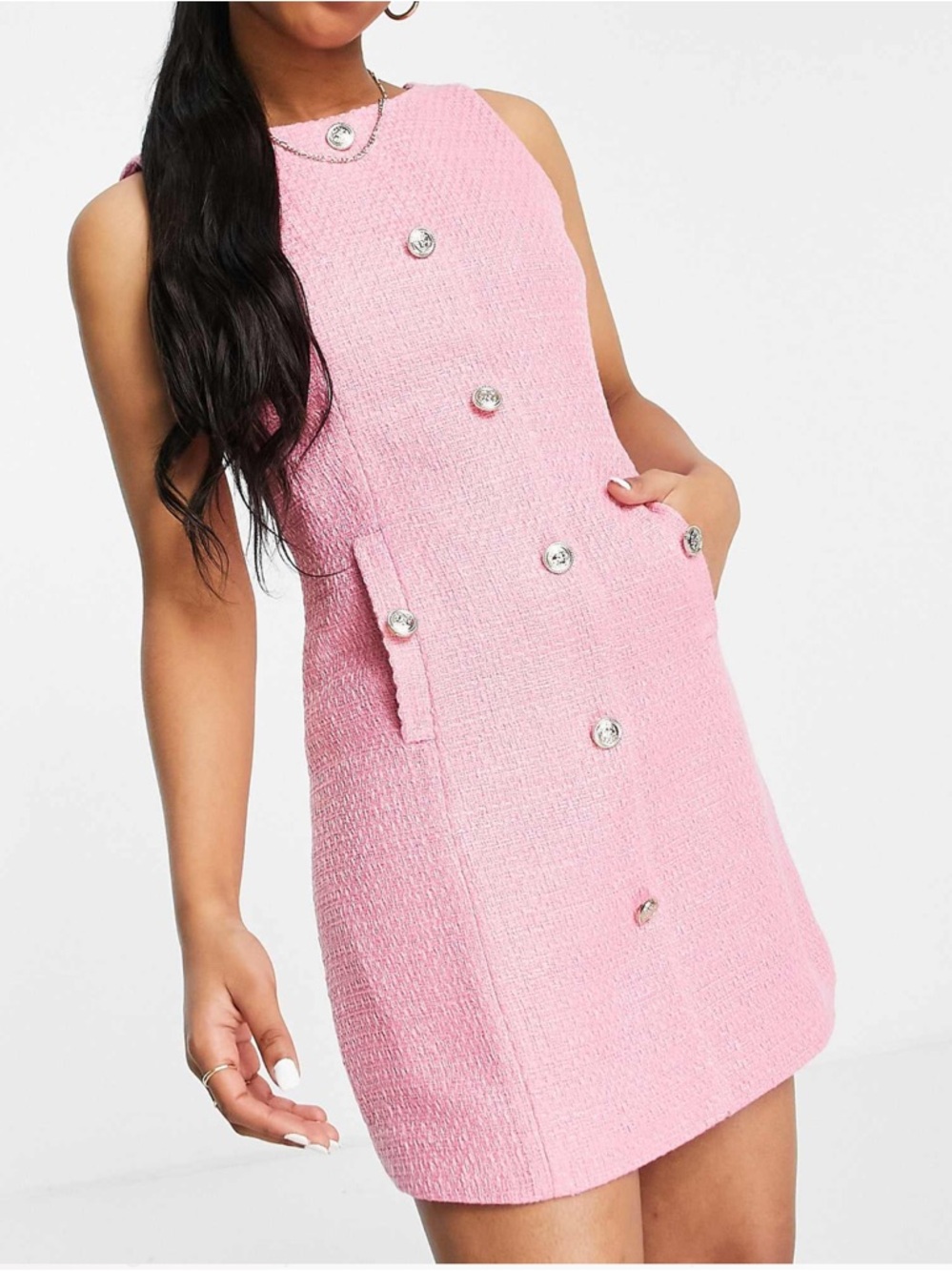 Miss Selfridge Military Boucle Dress in size 4